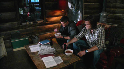 They eat together in silence. They eat together in silence.